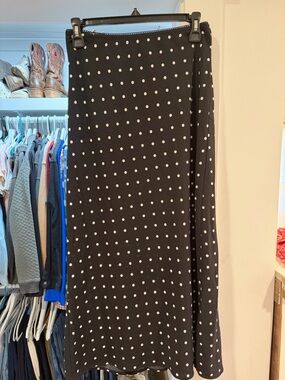 Black Polka Dot Midi Skirt - Classic Women's Skirt